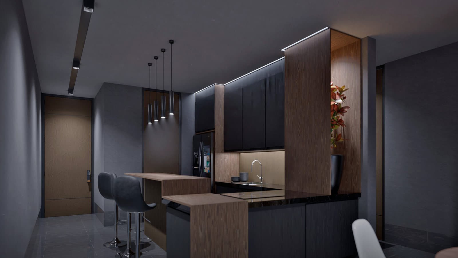 Cocina — render de Torre Nara