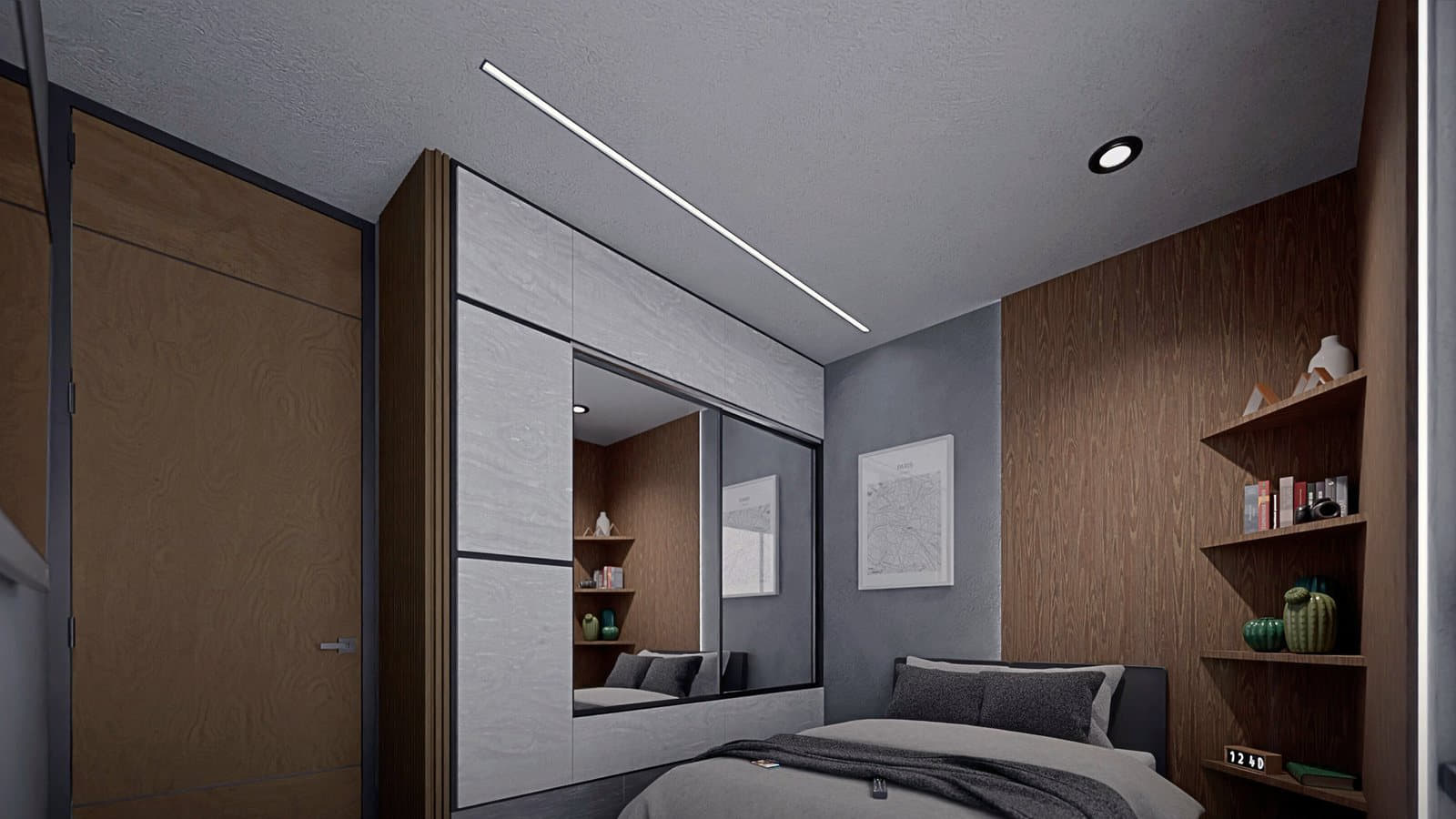 Render de interior de Torre Nara · segunda recámara
