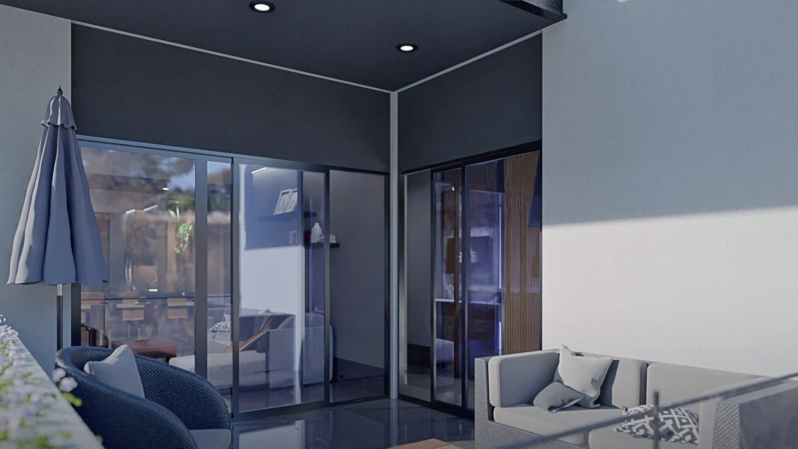 Render de interior de Torre Nara · terraza