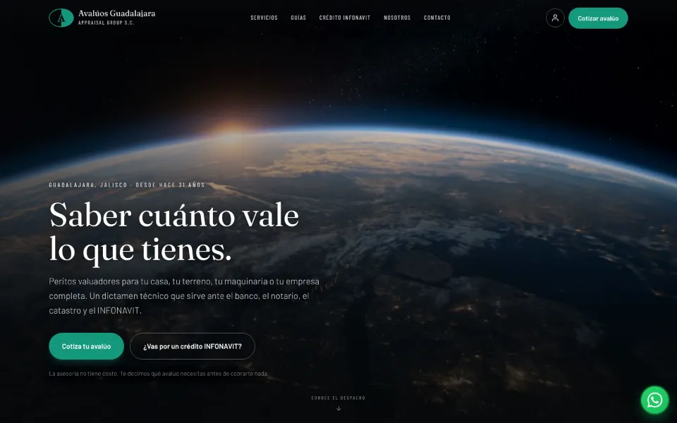 Página de Appraisal & Avalúos Guadalajara