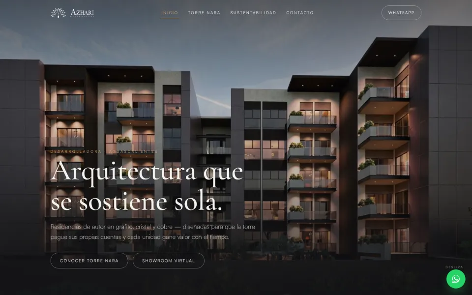 Página de Azhari Desarrollos · todos sus proyectos