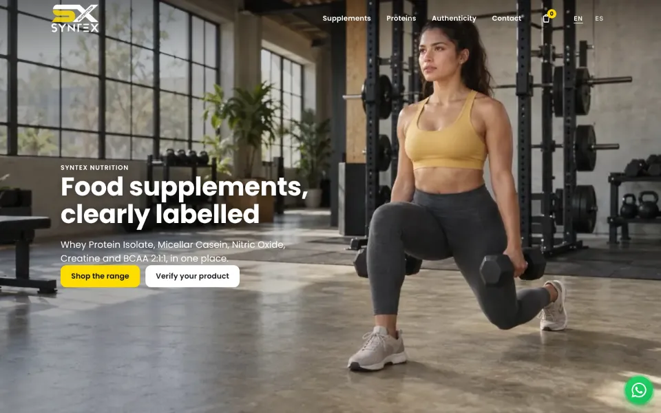 Página de Syntex Nutrition