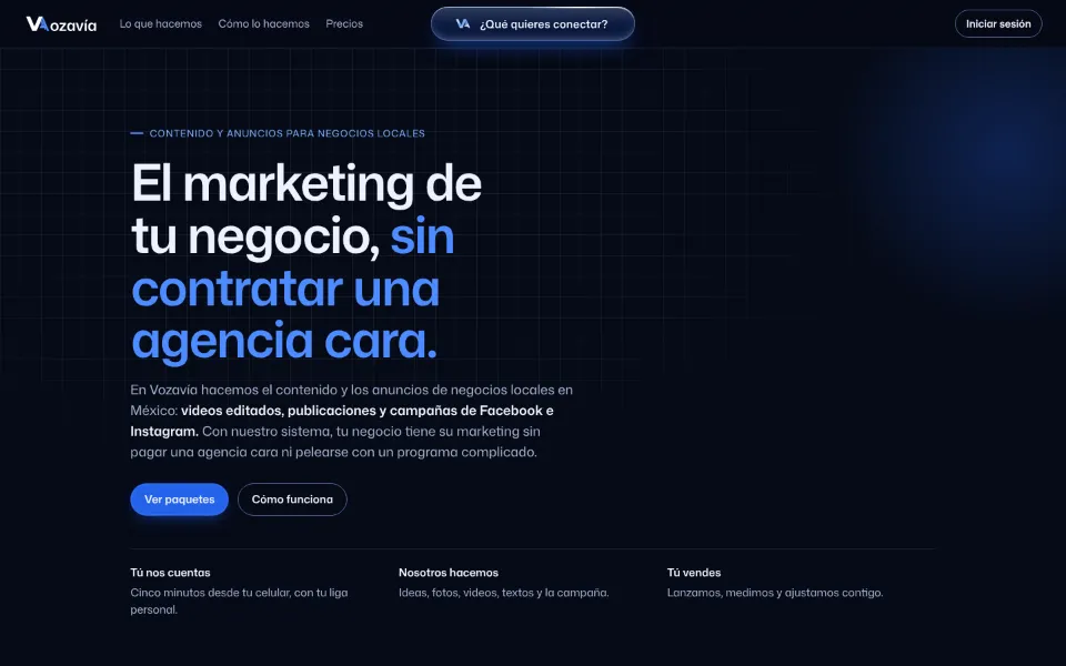 Página de Contenido · Vozavía