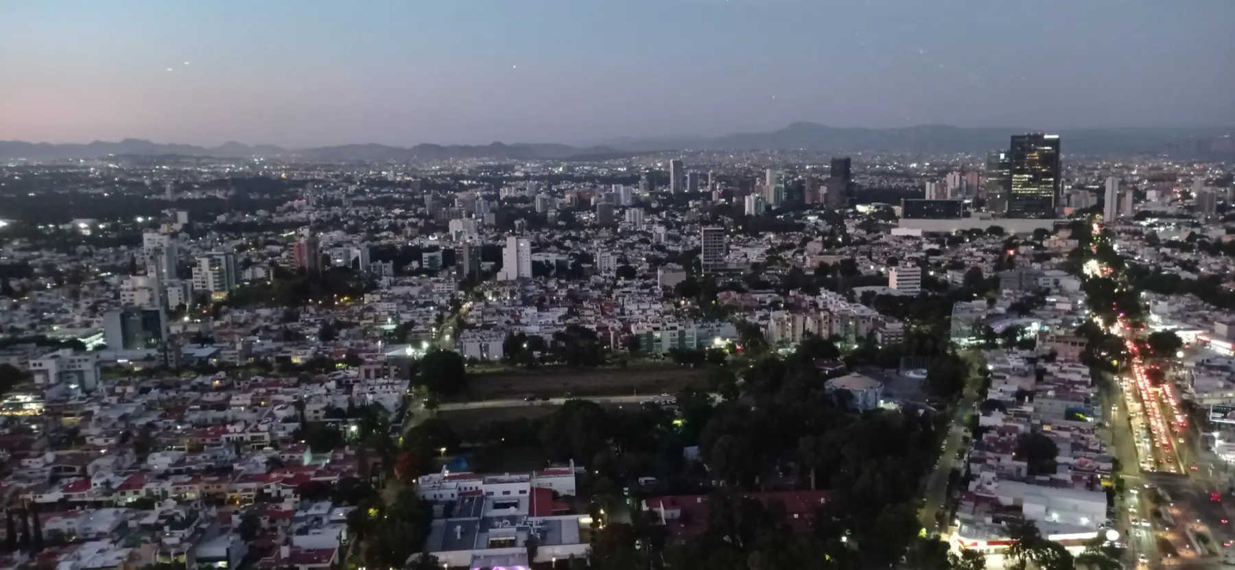 The Guadalajara skyline at dusk