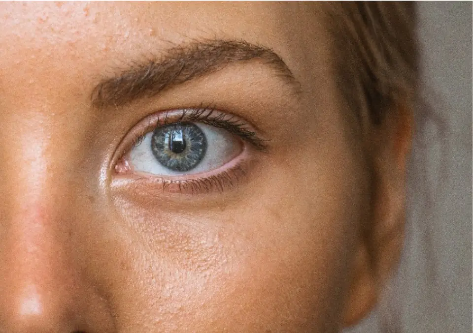 Close detail of skin in soft daylight