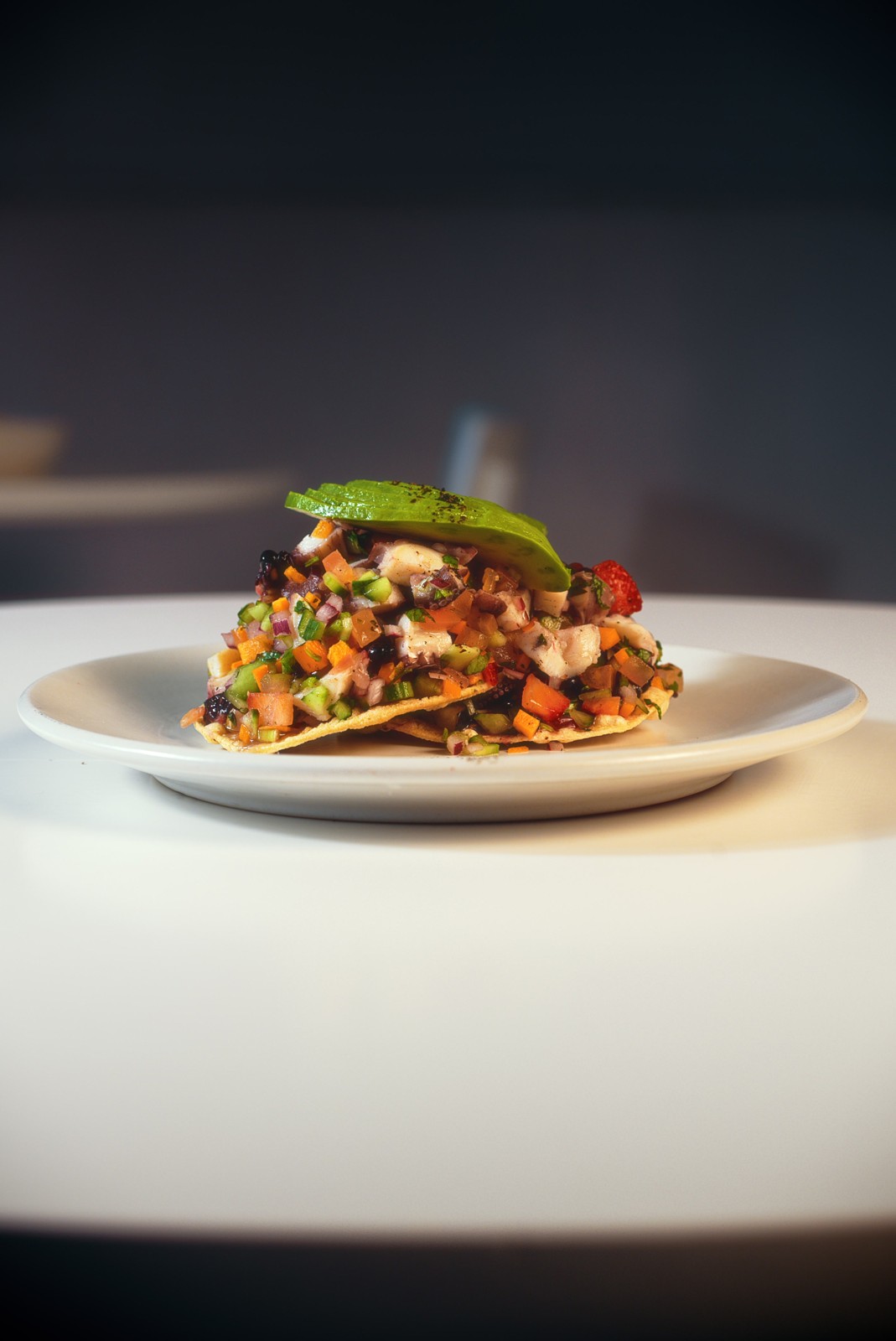 La tostada en el plato