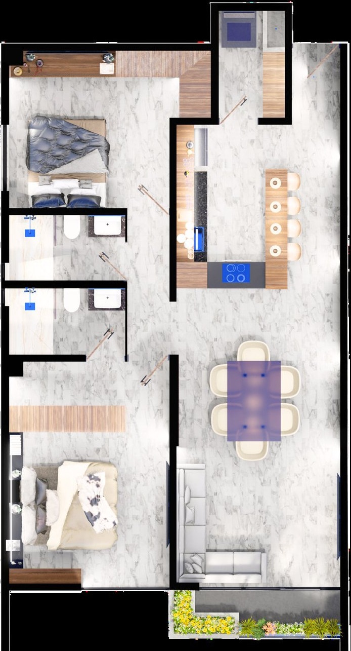 Plano amueblado 3D