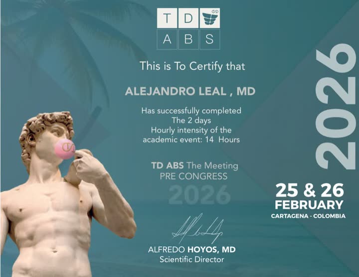 Constancia del Pre Congress TD ABS The Meeting 2026 en Cartagena, Colombia